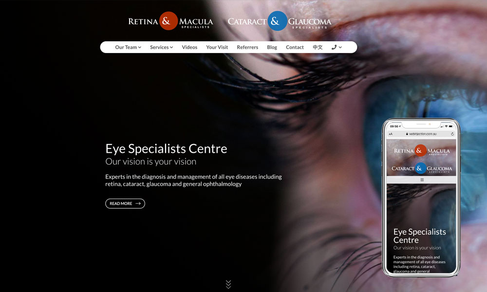 Eye Specialists Centre website design