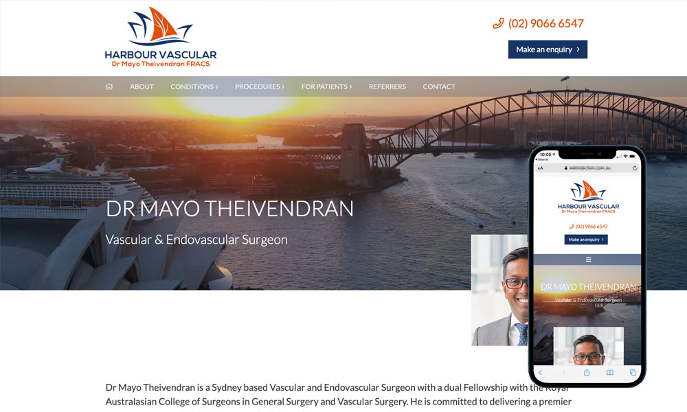 Sydney vascular surgeon website design