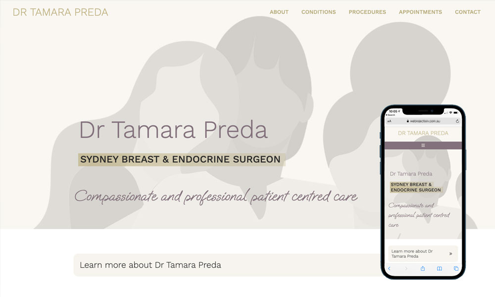 Breast and endocrine surgeon website design