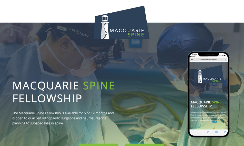 Macquarie Spine Fellowship website design