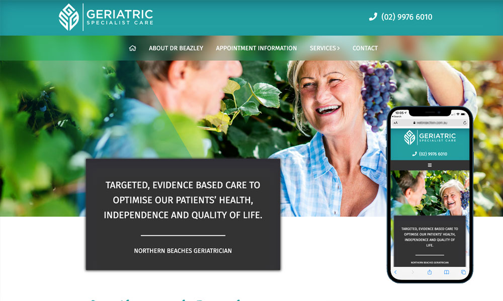 Aged Care specialist website design