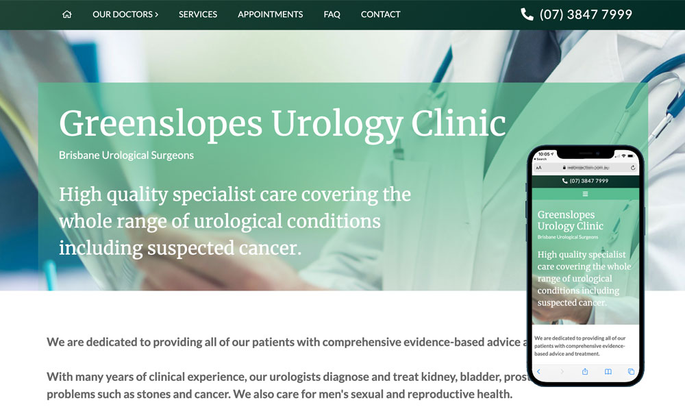 Brisbane surgeon website design