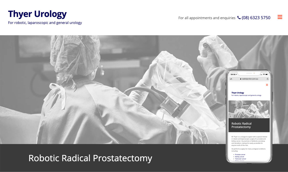 Mr Isaac Thyer - Perth urological surgeon website design