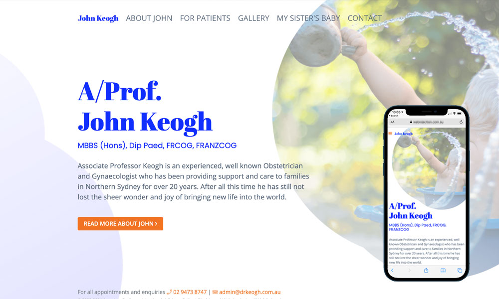 A/Prof John Keogh - Obstetrics website design