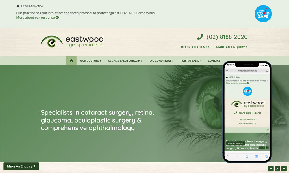 Eastwood Eye doctor website design