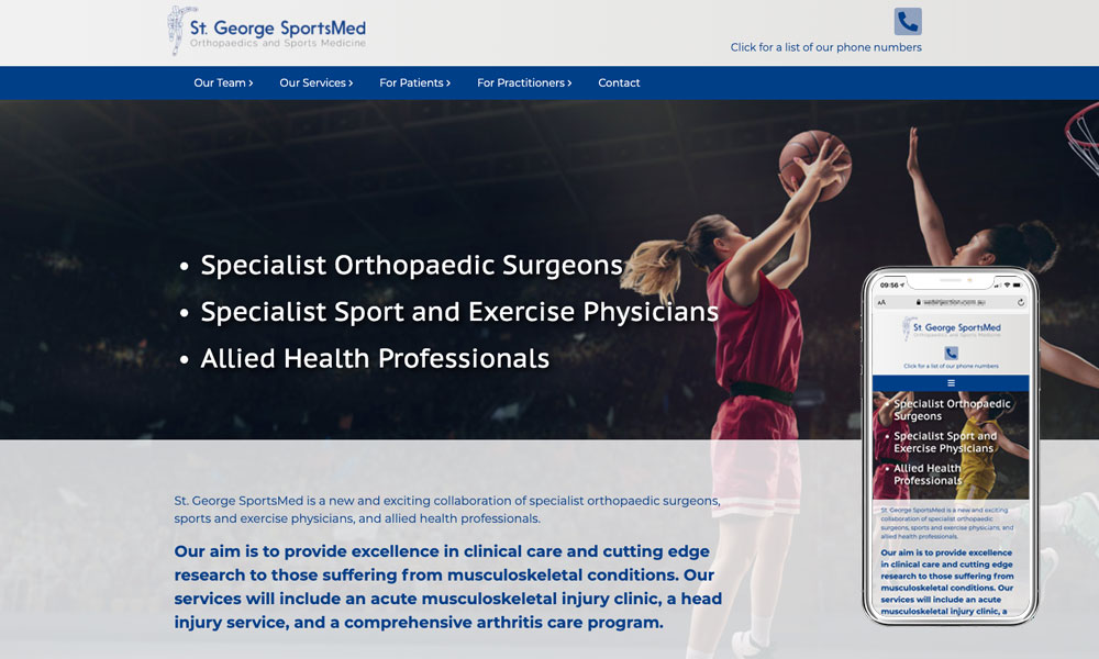 St George SportsMed website design