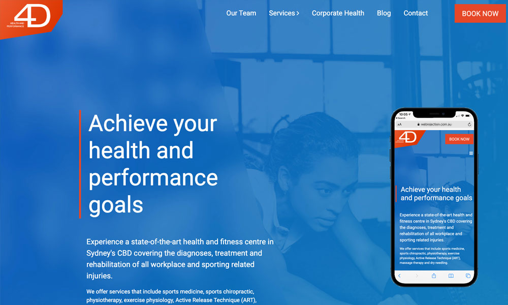 4DHP Physiotherapy website design