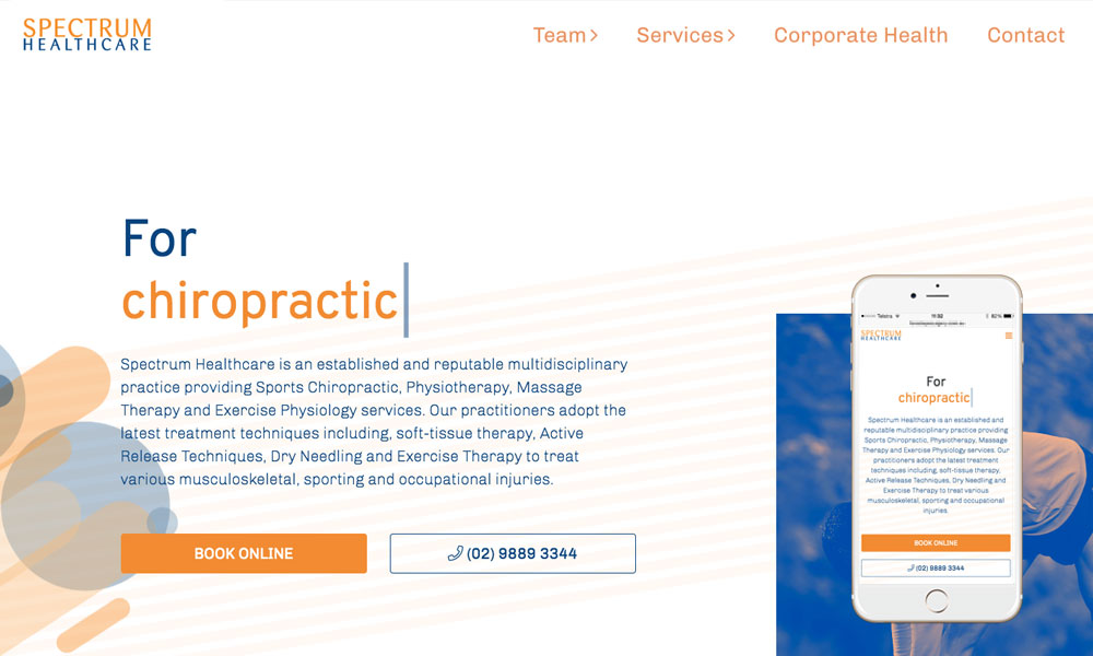 Chiropractor website design