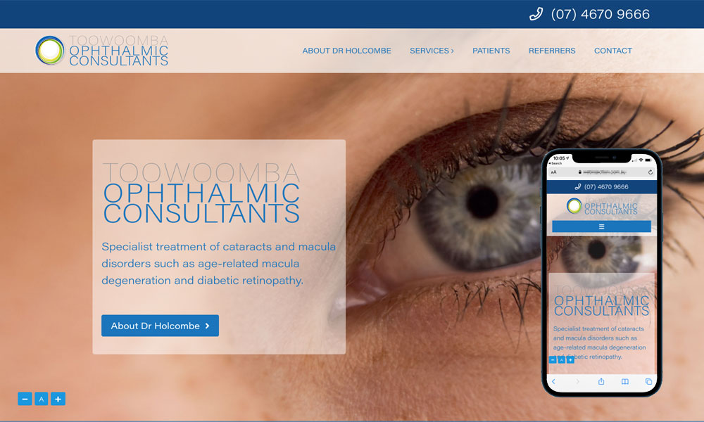 Toowoomba ophthalmologist  website design