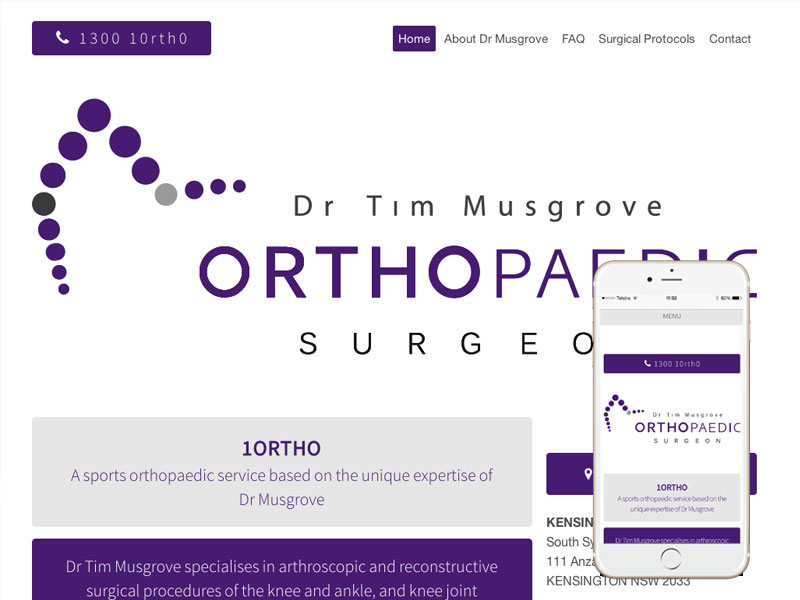 Sydney surgeon website design