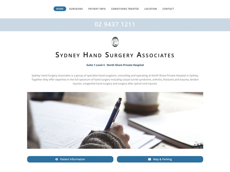 Sydney Hand Surgeons website design