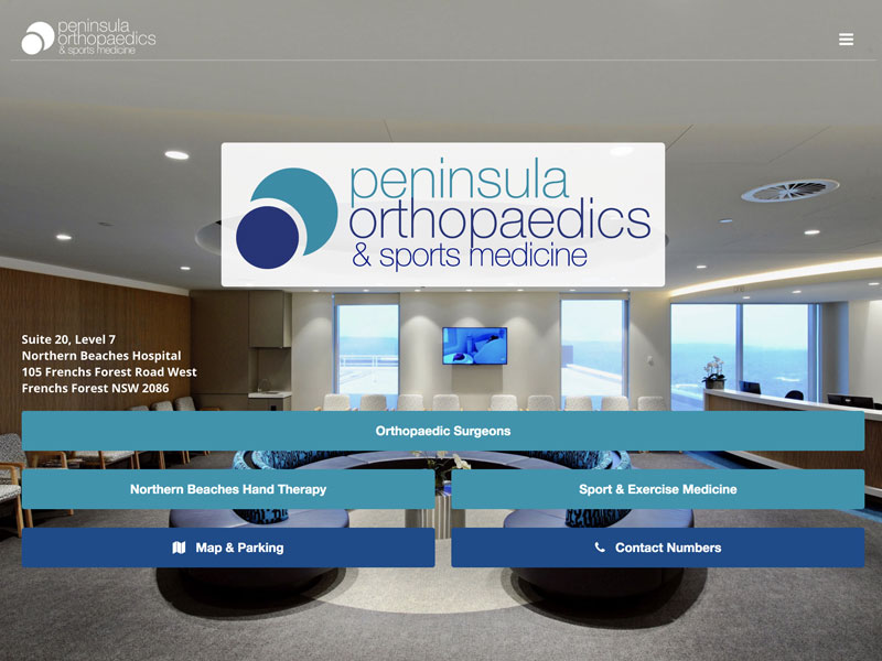 Northern Beaches orthopaedics website design