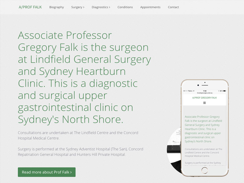 Sydney gastrointestinal surgeon website design