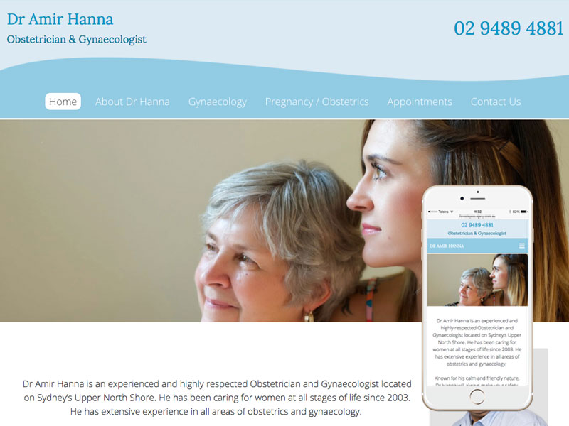 Sydney obstetrician gynaecologist  website design