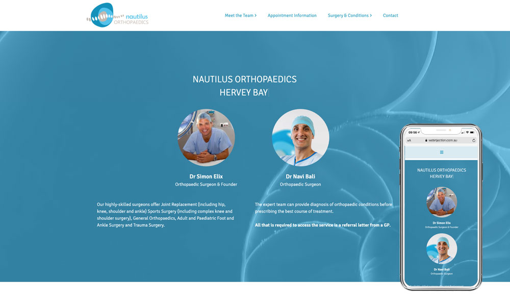 Queensland surgeon website design