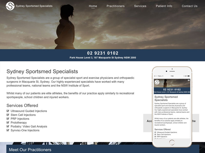 Sydney medical clinic website design