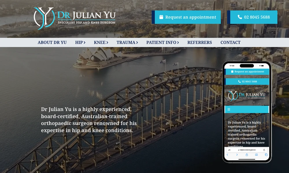 Sydney orthopaedic surgeon website design