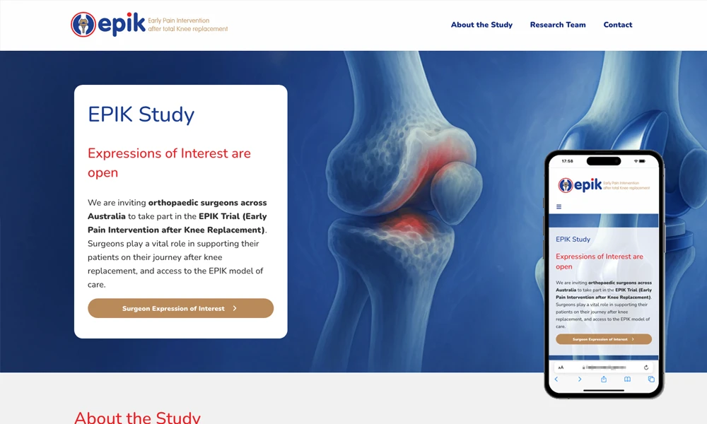 Medical research website design
