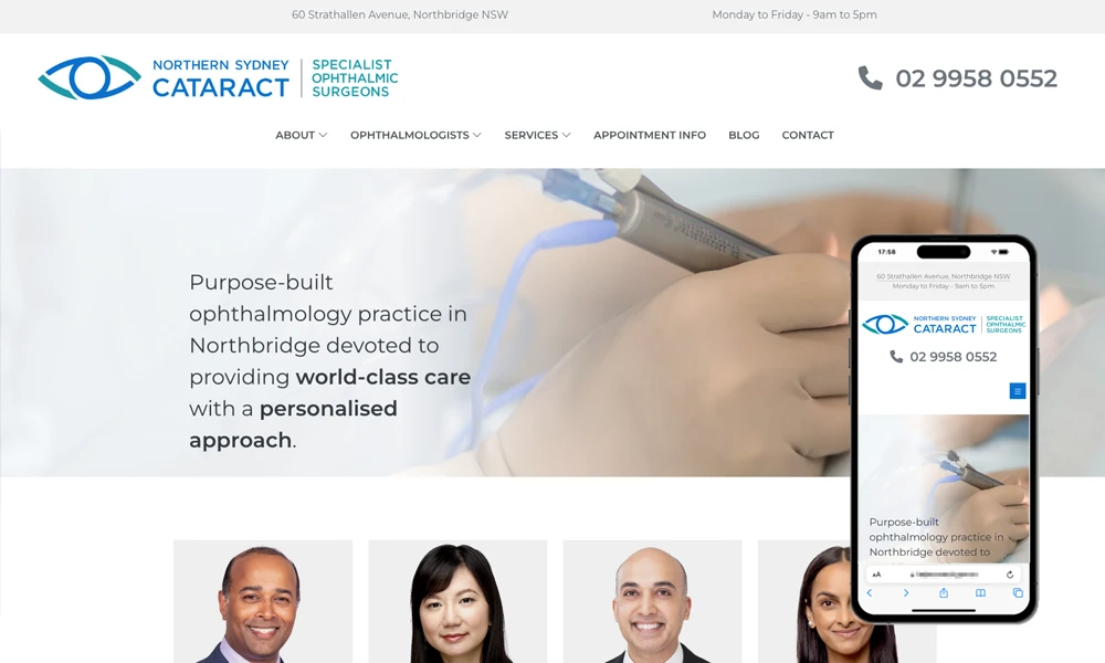 Sydney ophthalmologist website design