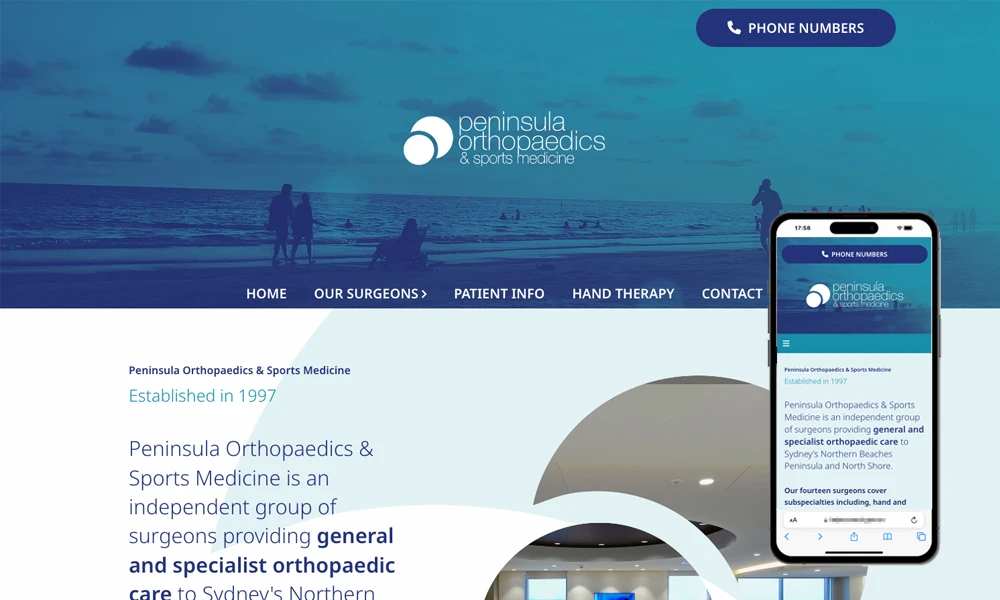 Northern Beaches orthopaedics website design