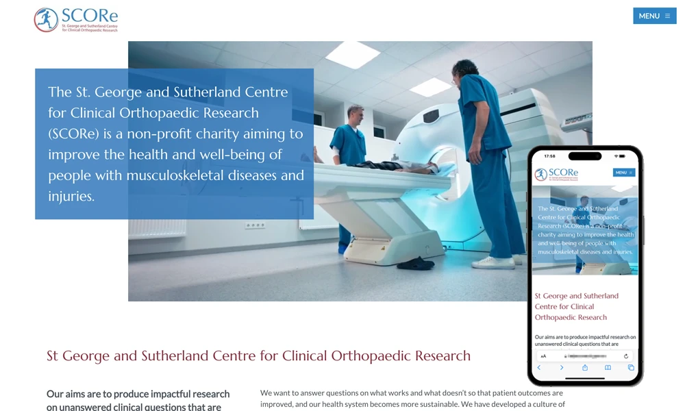 Medical research website design