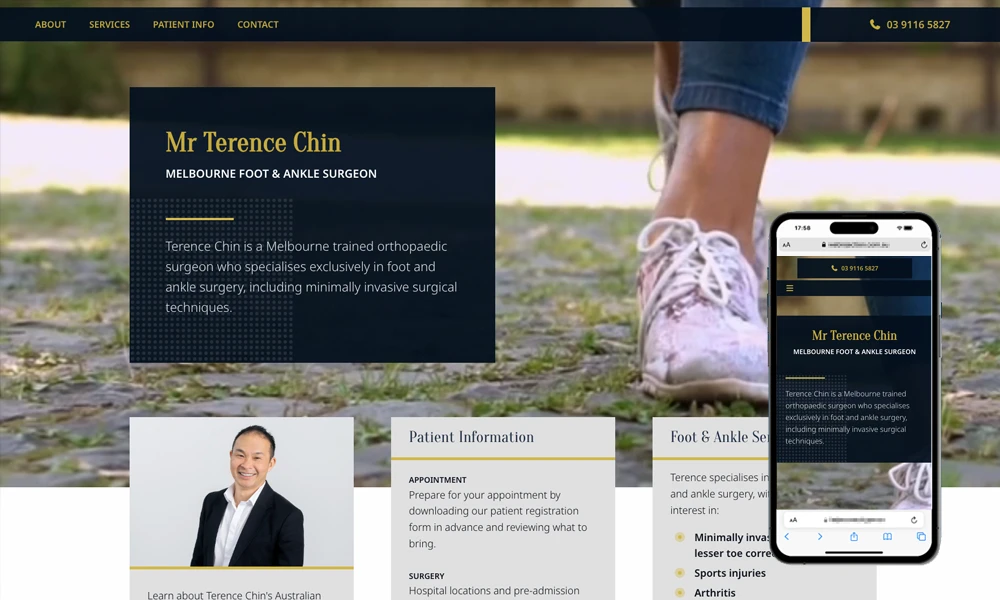 Melbourne orthopaedic surgeon website design